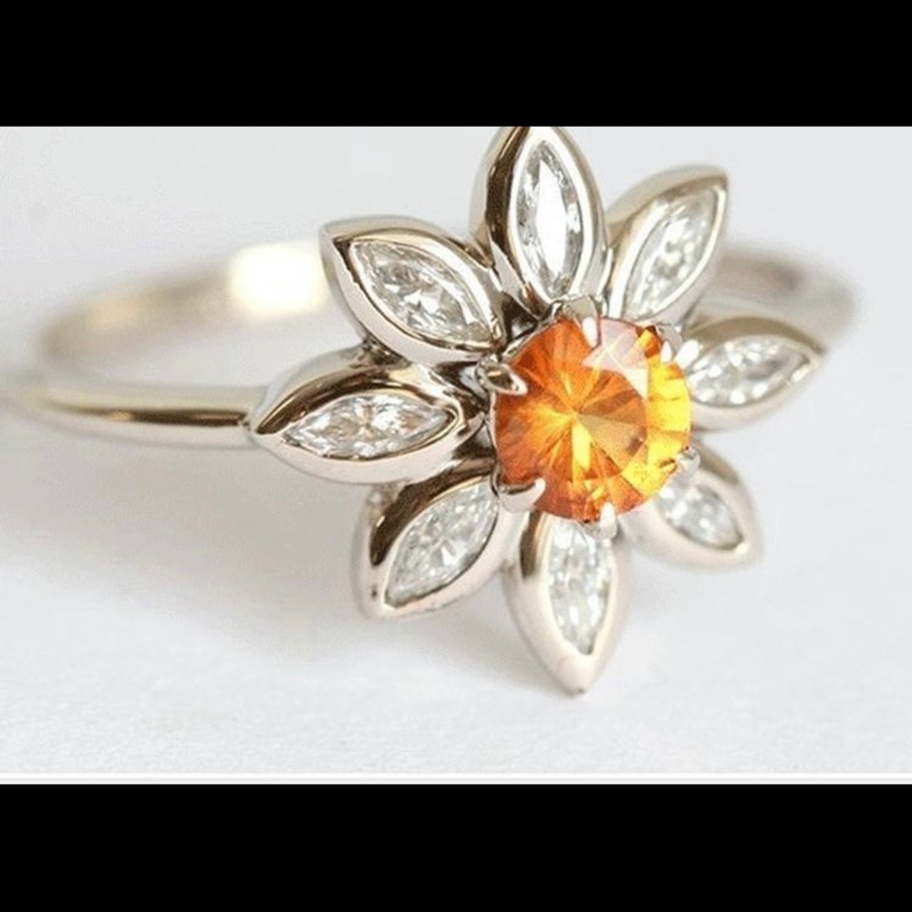 Sterling flower ring